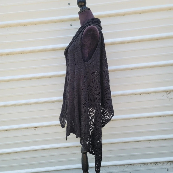 New Directions Women's Top XL Cardigan Open Front Cover Up Crochet Lace Stretch - Picture 4 of 10